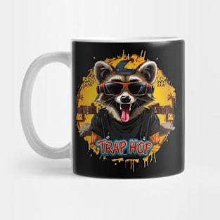 Raccoon with tongue out wearing Mug